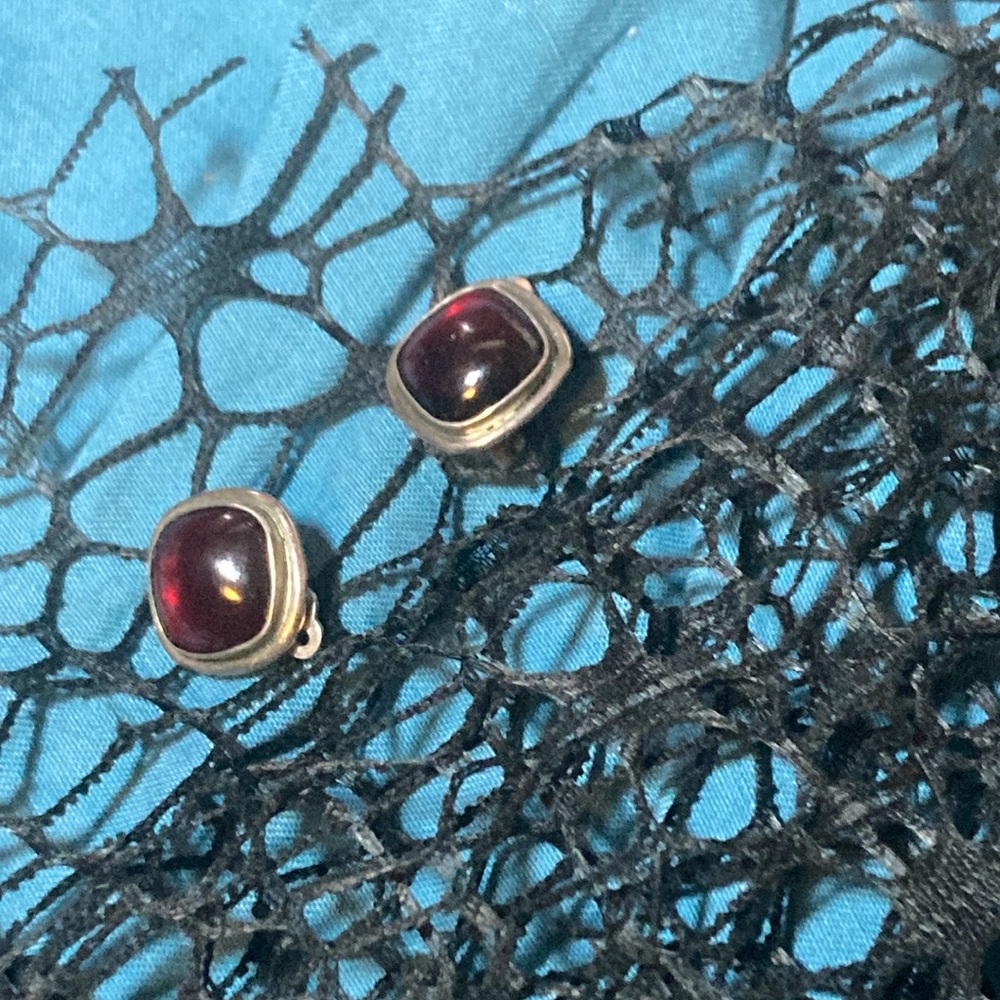 Elegant Gold And Red Earrings - image 5